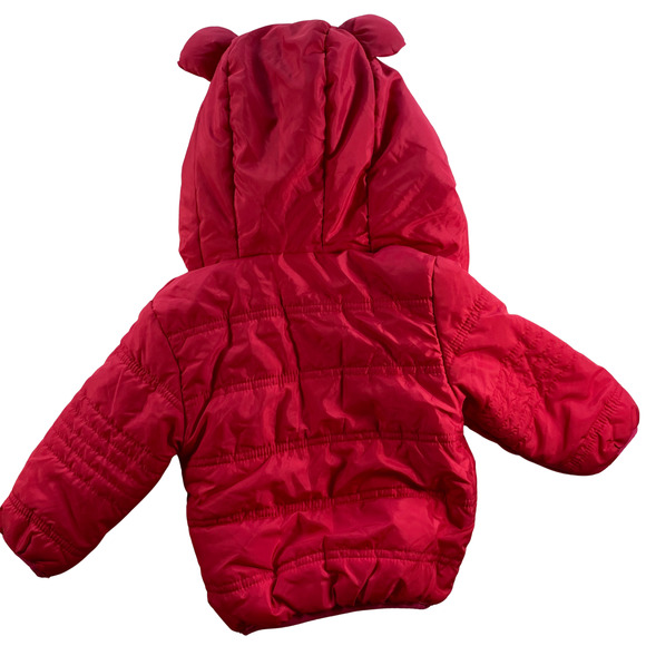 Golf & Baby Girl's Hot Pink Puffer Jacket with 3D Ears 3-6 months - Picture 7 of 7